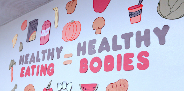 Healthy Eating = Healthy Bodies sign.